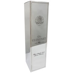 20th Century Italian Silver Engraved Whisky Bottle Holder "Glenlivet"