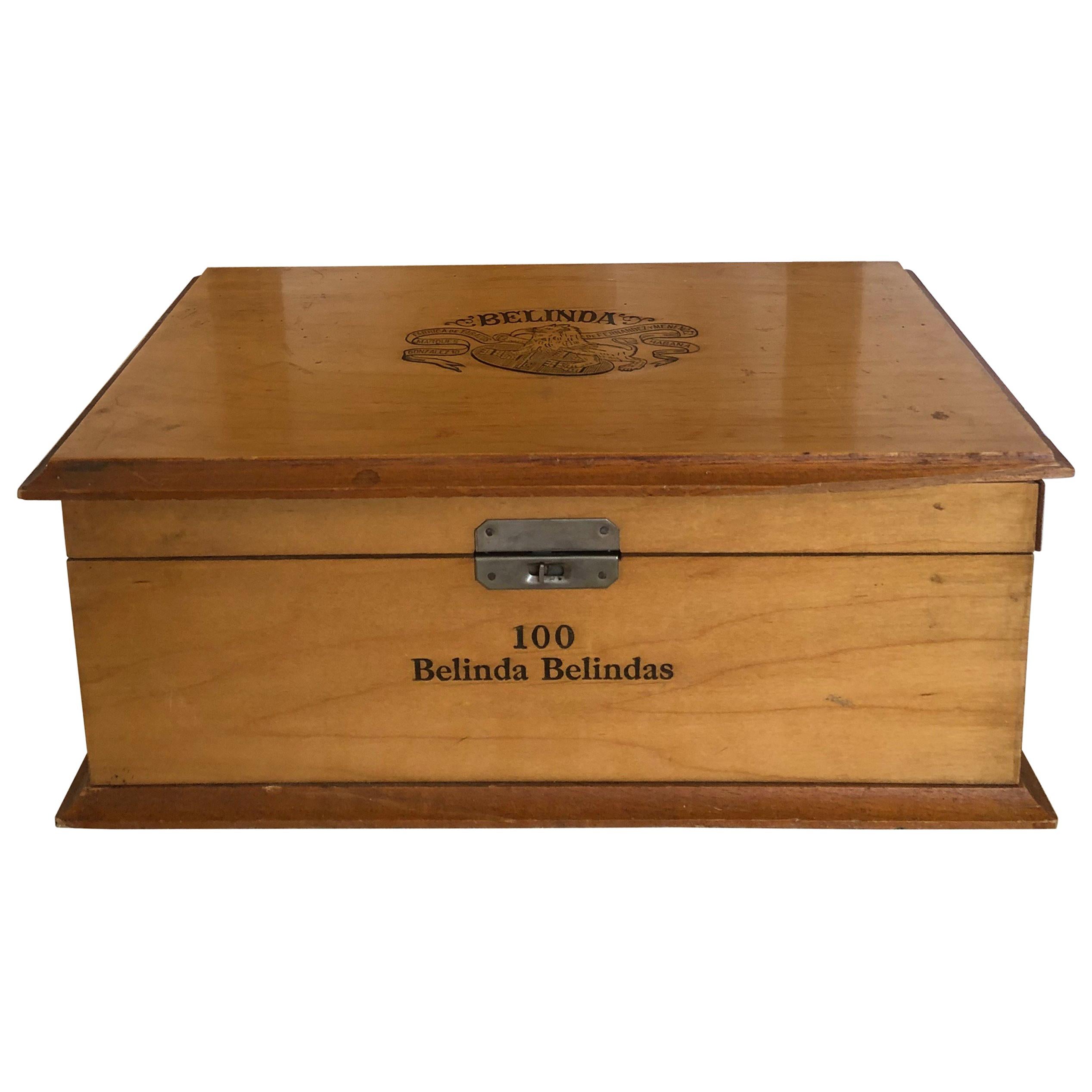 Belinda 100 Wooden Authentic Box, British American Tobacco, 1980s