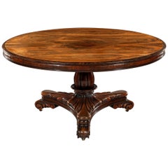 Antique Large Late Regency Circular Rosewood Dining Table