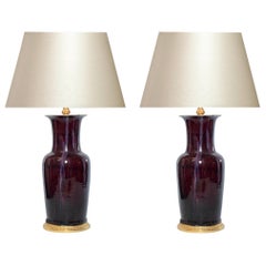 Pair of Oxblood Porcelain Lamps