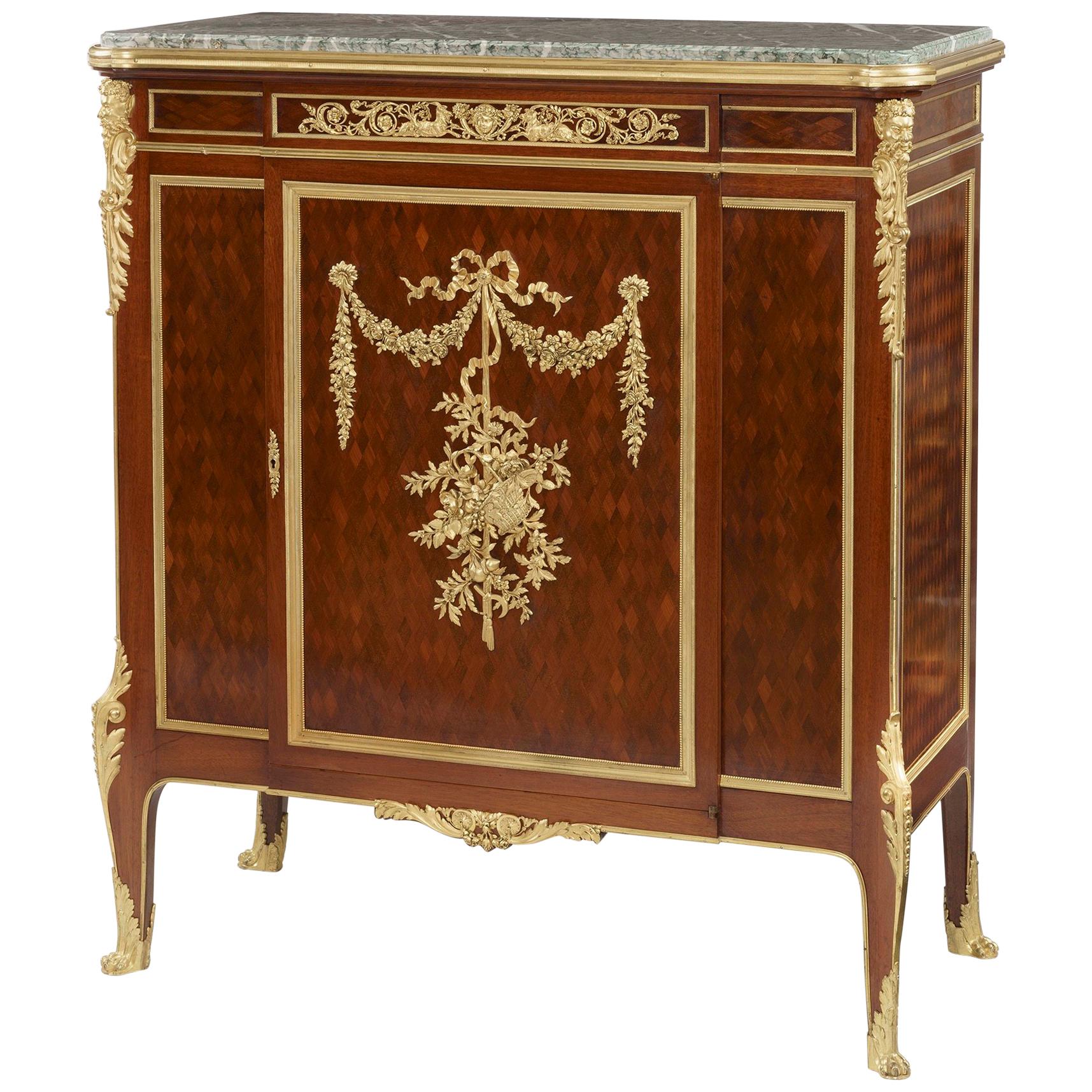 19th Century Ormolu-Mounted Parquetry Cabinet by François Linke