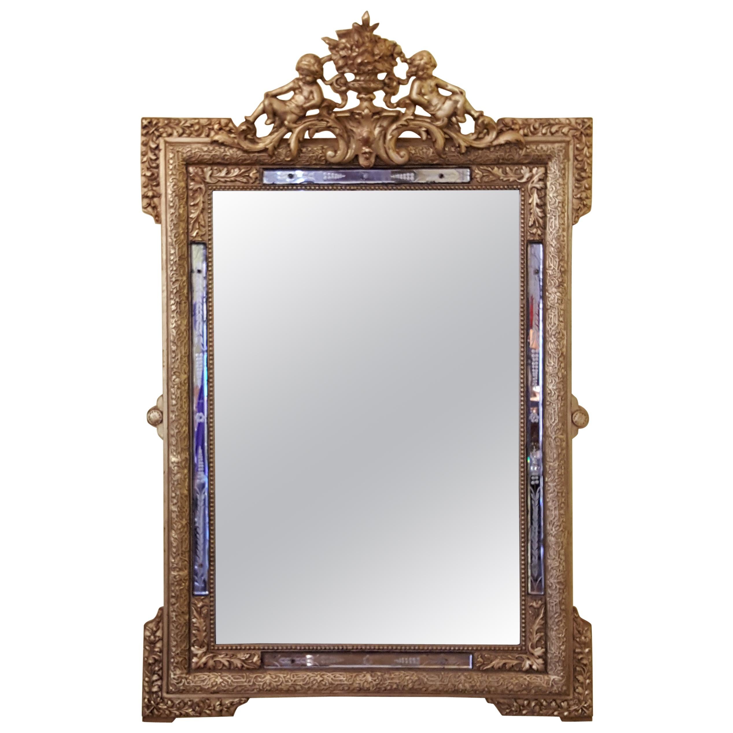 19th Century Italian Gilt Frame Mirror For Sale