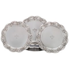 Chrysanthemum Sterling Silver Dinner Plates by Tiffany & Co