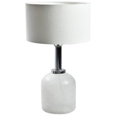 Seguso Vetri d’Arte White Scavo Style Murano Glass Lamp