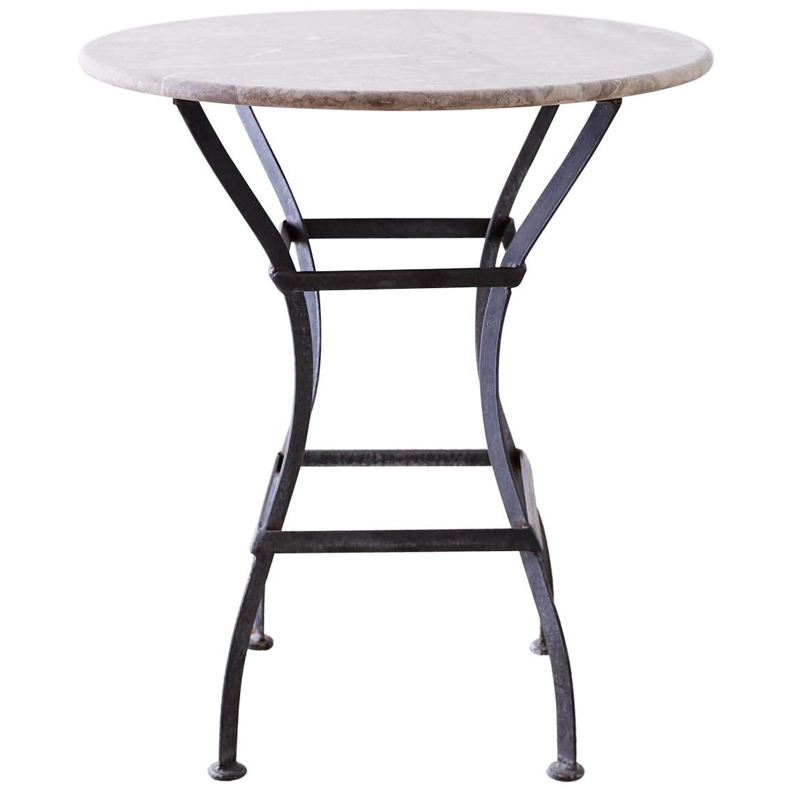 French Iron Stone Top Bistro or Cafe Table