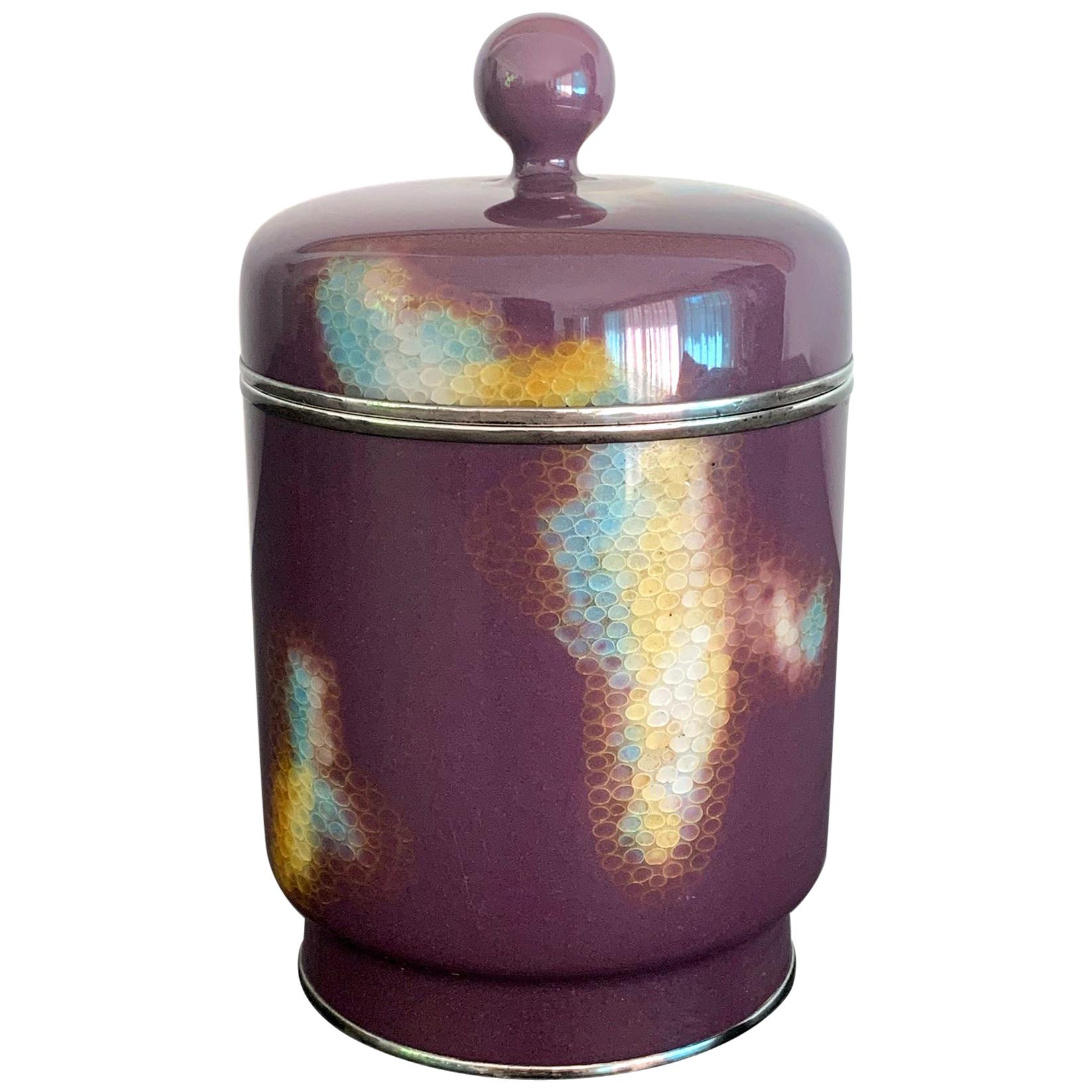Japanese Cloisonné Covered Jar by Ando Jubei For Sale