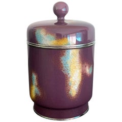 Jarra japonesa con tapa de cloisonné de Ando Jubei