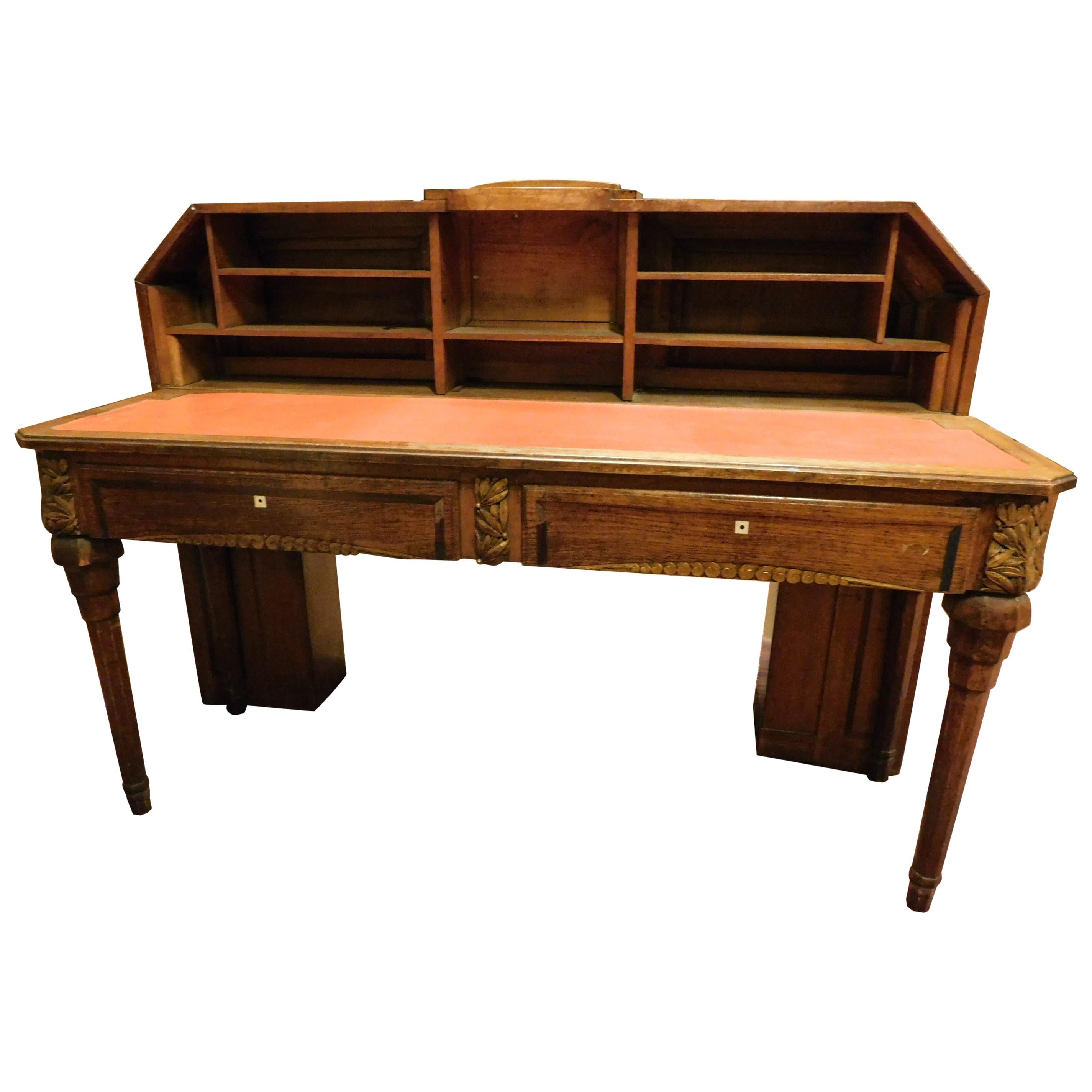 1930s, Antique Reception Desk, Table for Drawers, Very Capacious, Vintage
