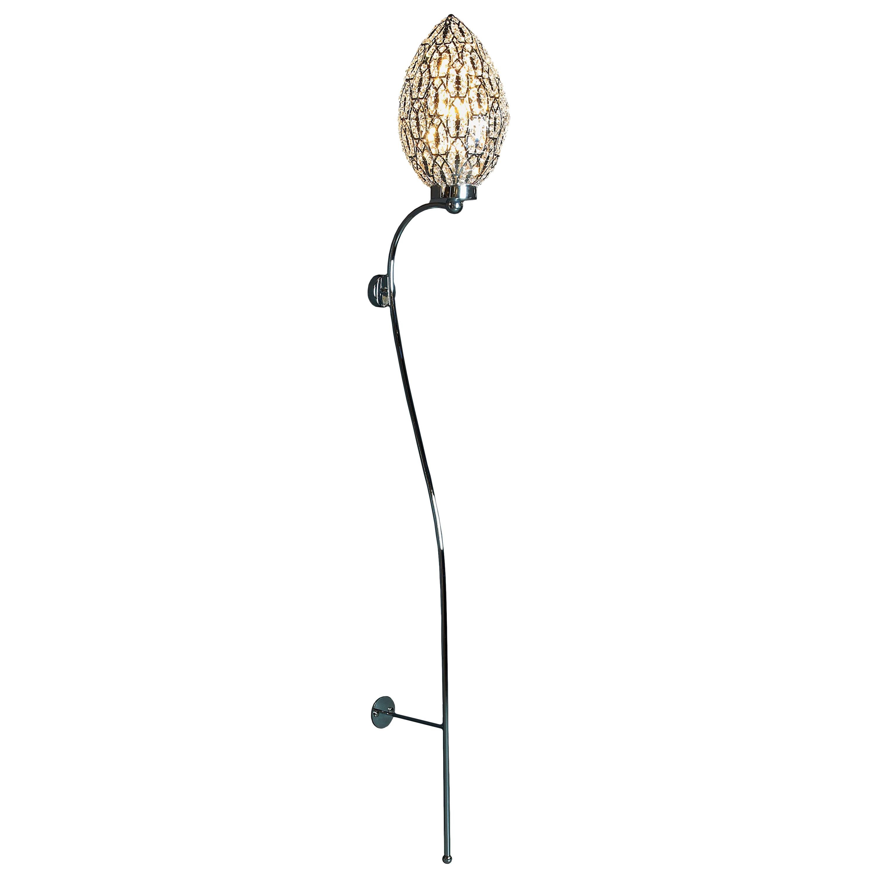 Ionico Egg Wall Lamp, Chrome Finish, Arabesque Style, Italy