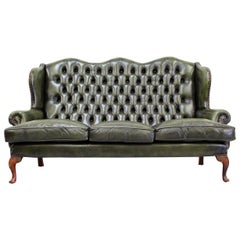 Chesterfield Retro Chippendale English Sofa Leder Antik Couch
