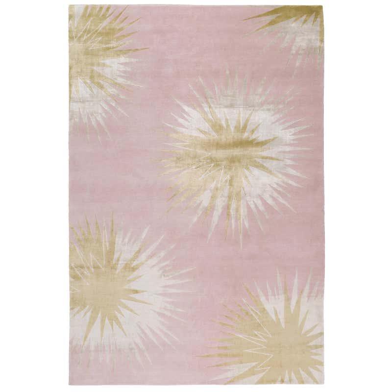 Thistle Gold Hand-Knotted 6x4 Rug in Wool and Silk by Vivienne Westwood ...
