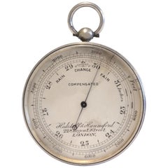 Antique Victorian Silver Pocket Barometer