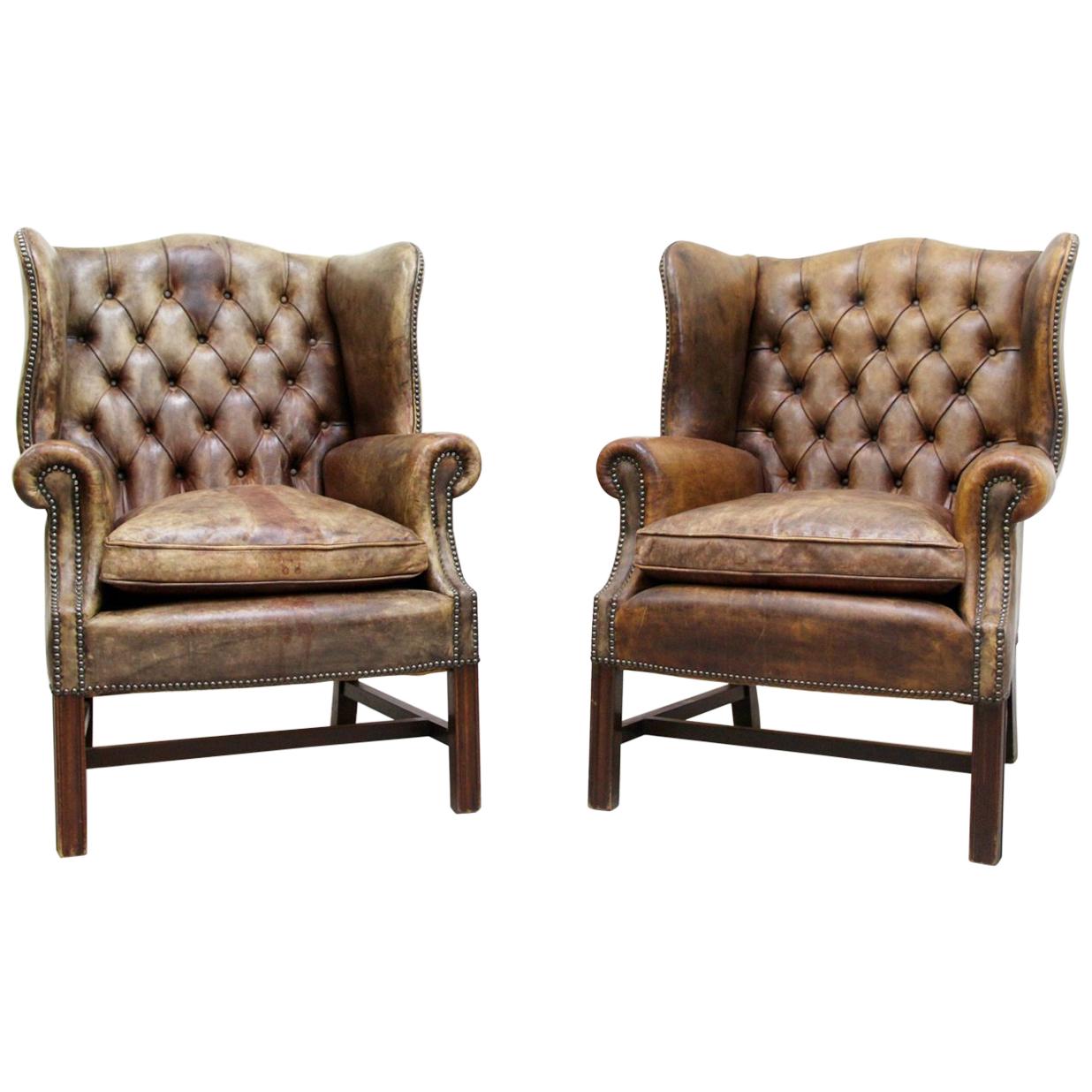 2-Chesterfield Armchair Armchair Wing Chair Antique Chair im Angebot