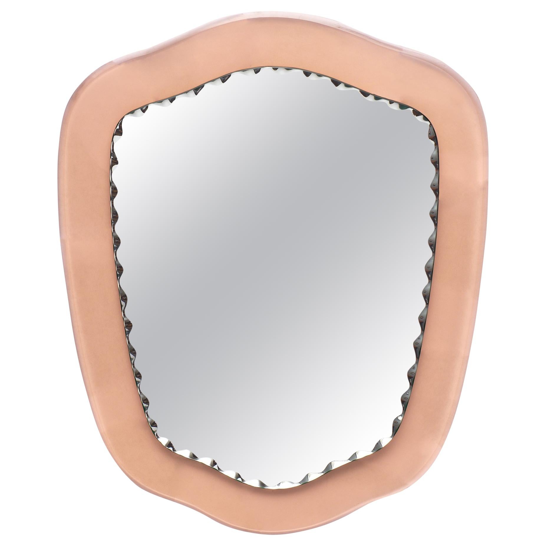 Pink Glass Mirror at 1stDibs