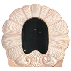 Photo ou cadre photo en céramique terre cuite à motif de coquillages en rose ou en mousseline