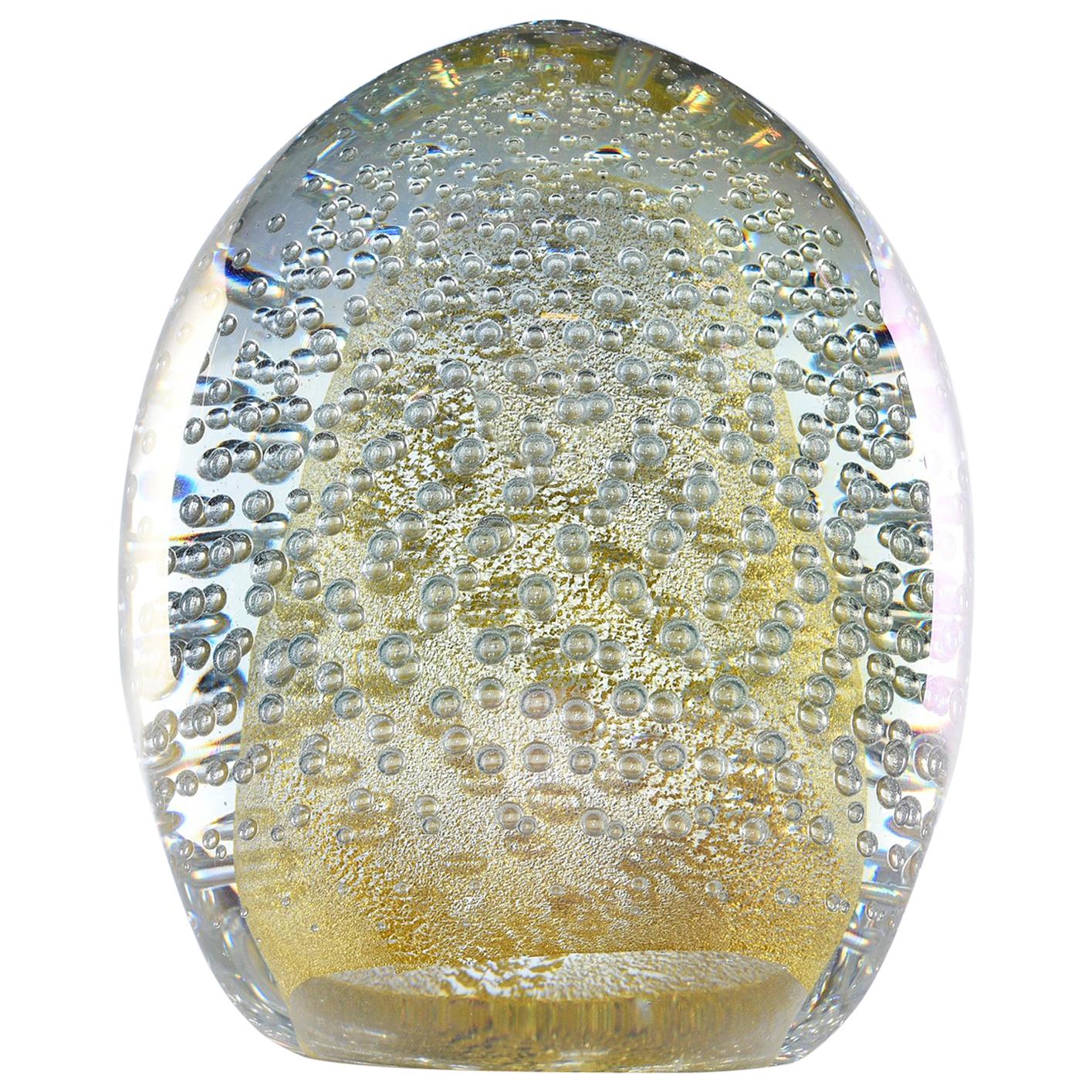 Murano glass presse papier egg shaped