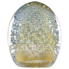 Signed Seguso Murano Glass Egg Shaped Paperweight