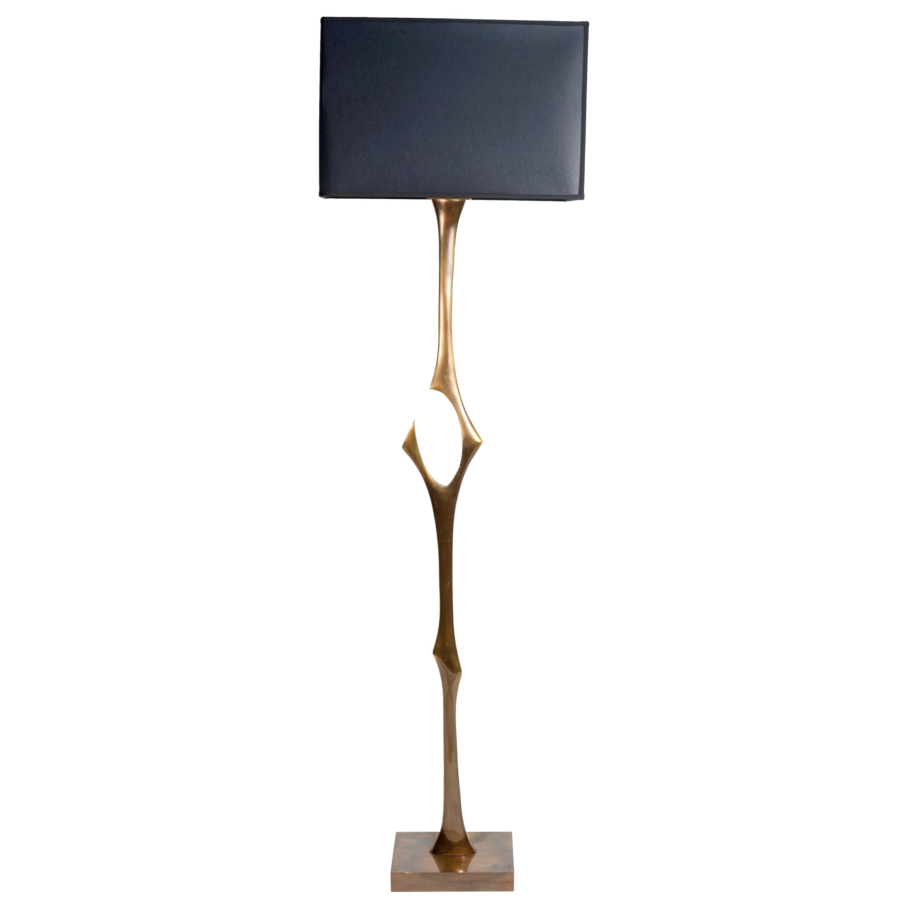 Rare Sculptural Bronze Floor Lamp by Willy Daro For Sale