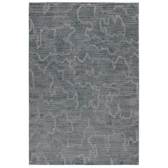 Staccato Steel Hand-Knotted 10x8 Rug in Wool and Silk by Kelly Wearstler