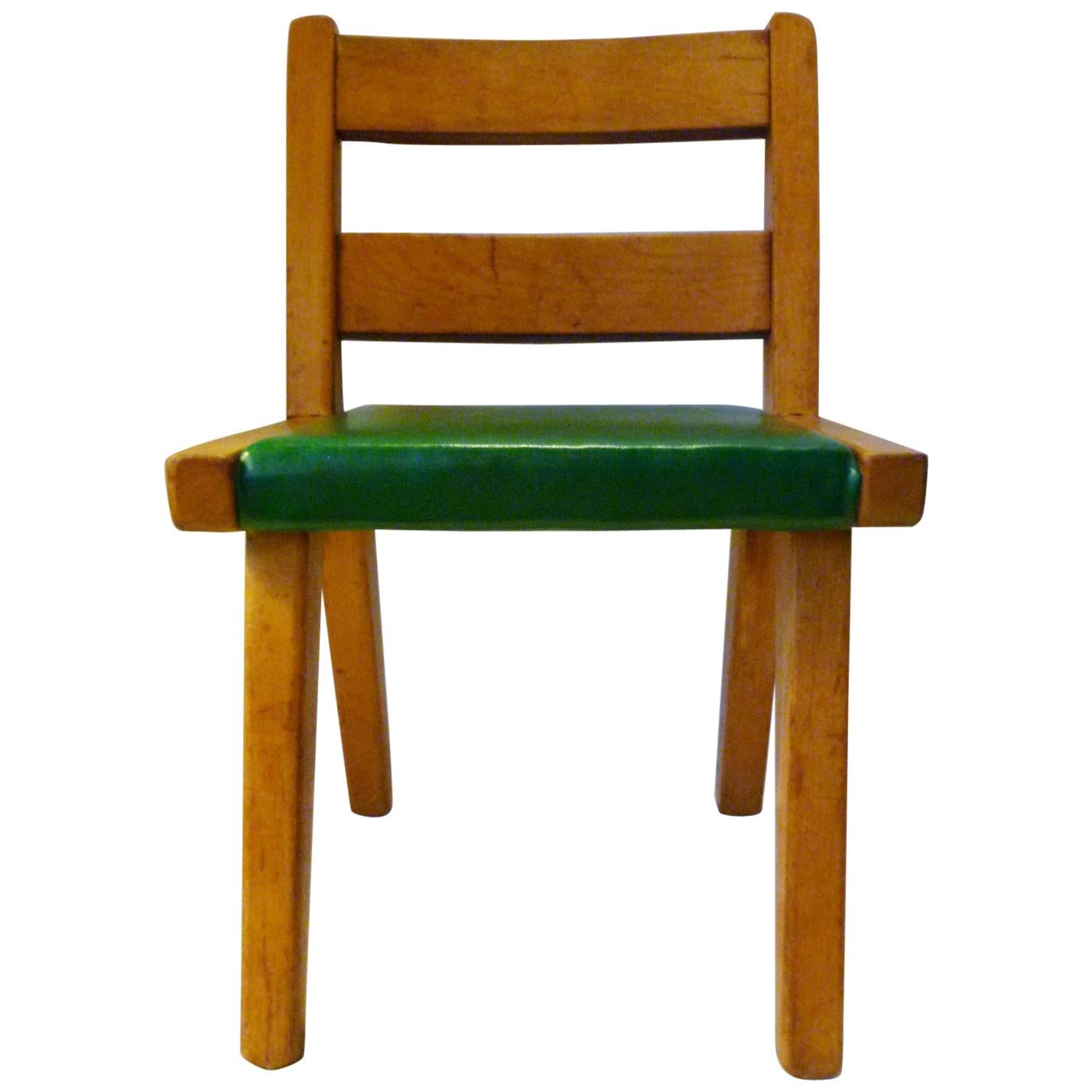 Midcentury Danish Modern Risom Style Salesman Sample or Child's Wood Chair