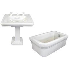 Used Display Models of Pedestal Sink and Soaking Tub