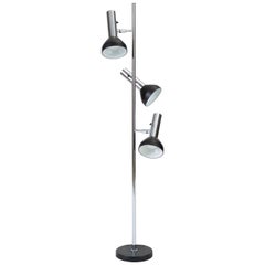 Chrome Floor Lamp with Three Spotlights by Gebrüder Cosack