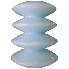 Holmegaard Danish Modernist Tiered Ice Blue Glass Vase by Peter Svarrer, 2001