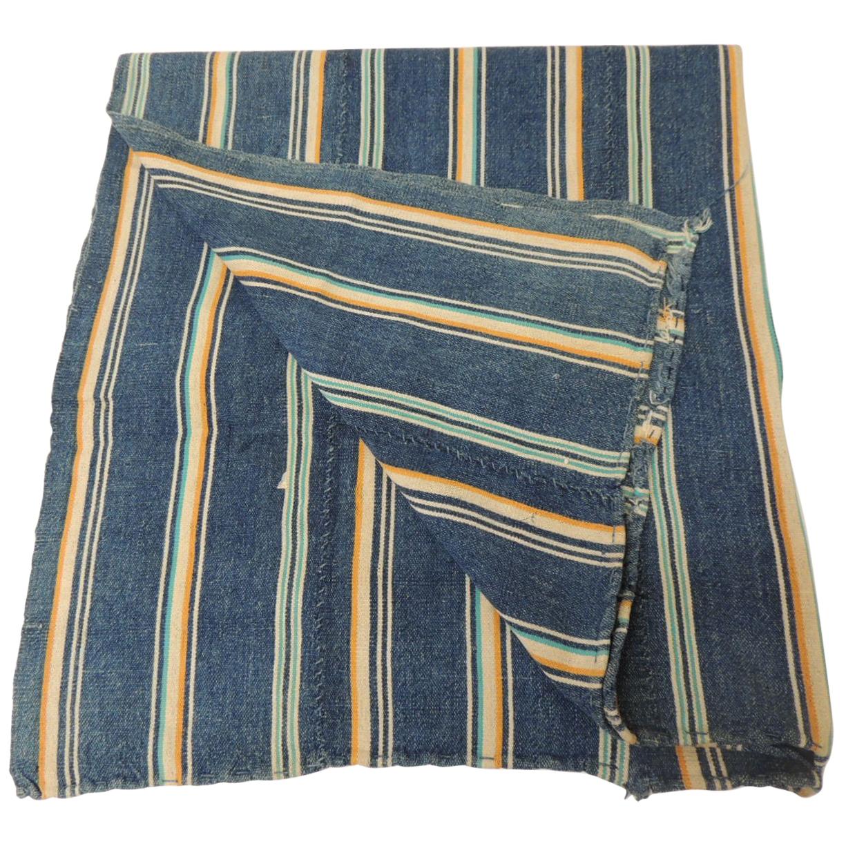 Vintage Multi-Color African Stripes Yoruba Reversible Artisanal Cloth