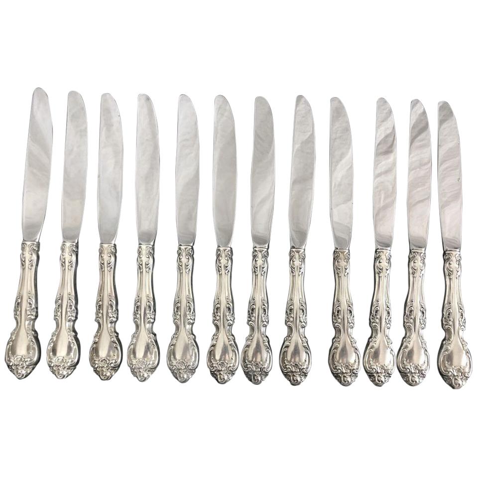 Melrose 'Sterling 1948, No Monograms' by Gorham Silver Service for 12, 78 Pieces For Sale