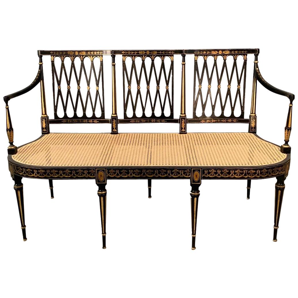English Sheraton Lacquered Loveseat