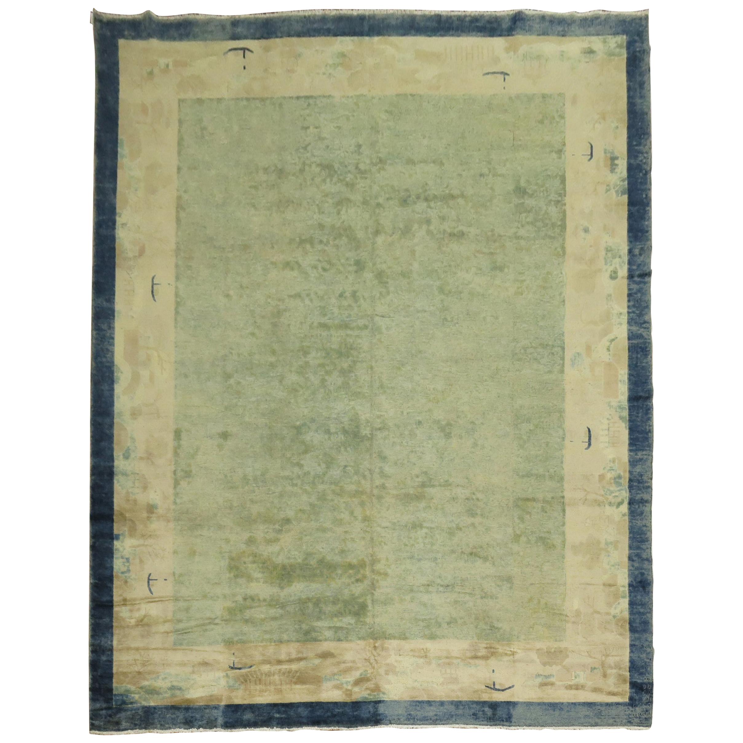 Pale Blue Antique Chinese Rug