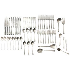 Retro Oneida Heirloom Silver Sterling Silver Flatware Service for Eight, Damask Rose
