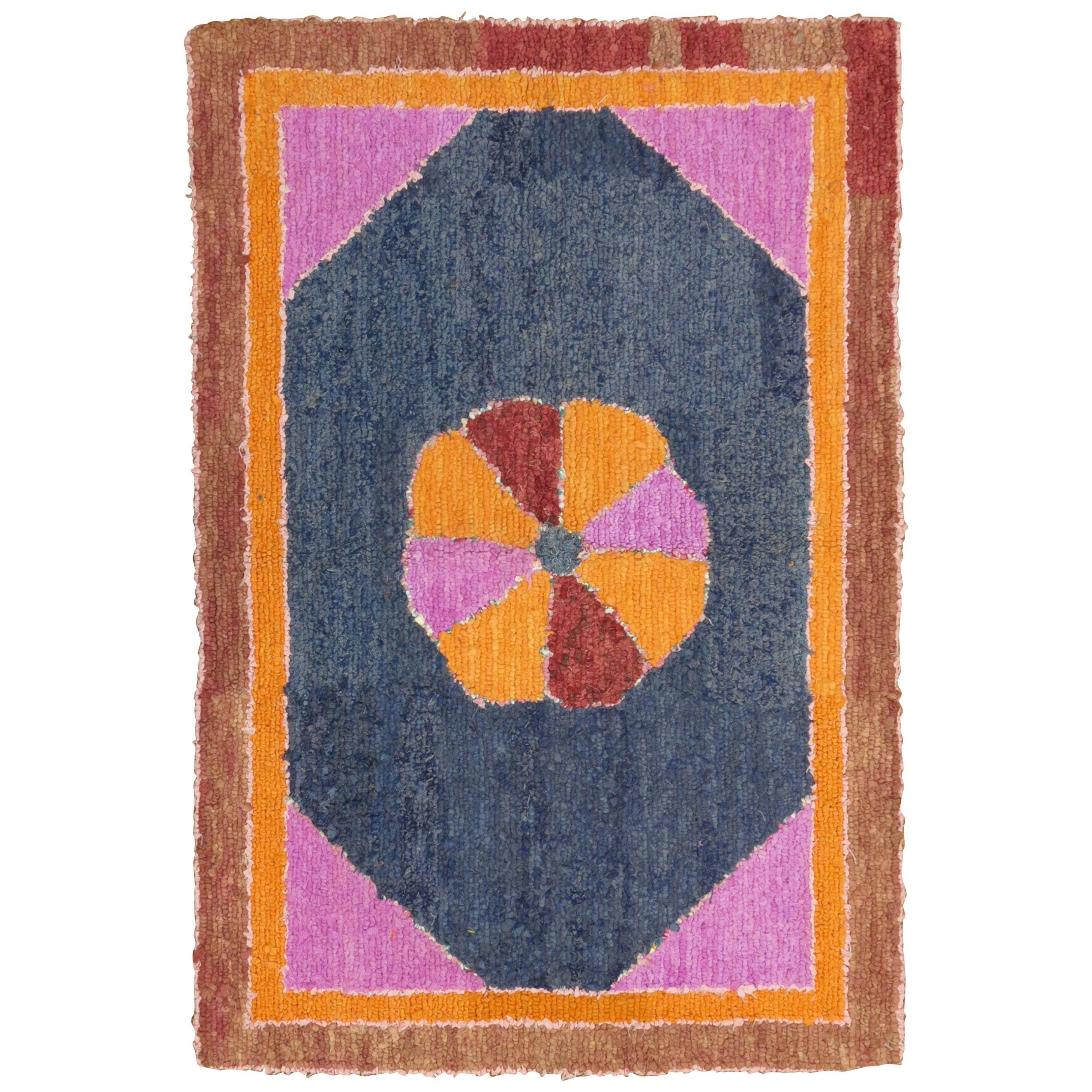 Bright American Hooked Rug