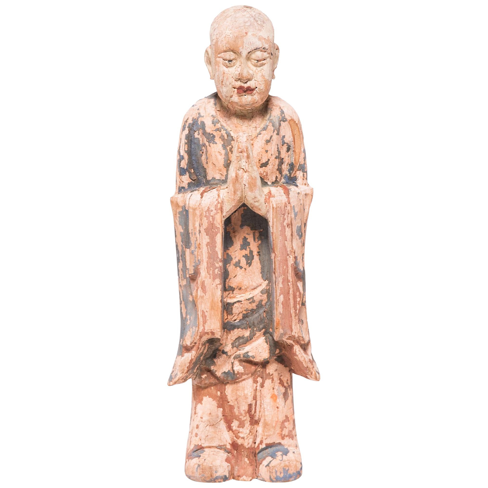 17th Century Chinese Standing Figure of a Buddhist Monk