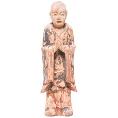 17th Century Chinese Standing Figure of a Buddhist Monk