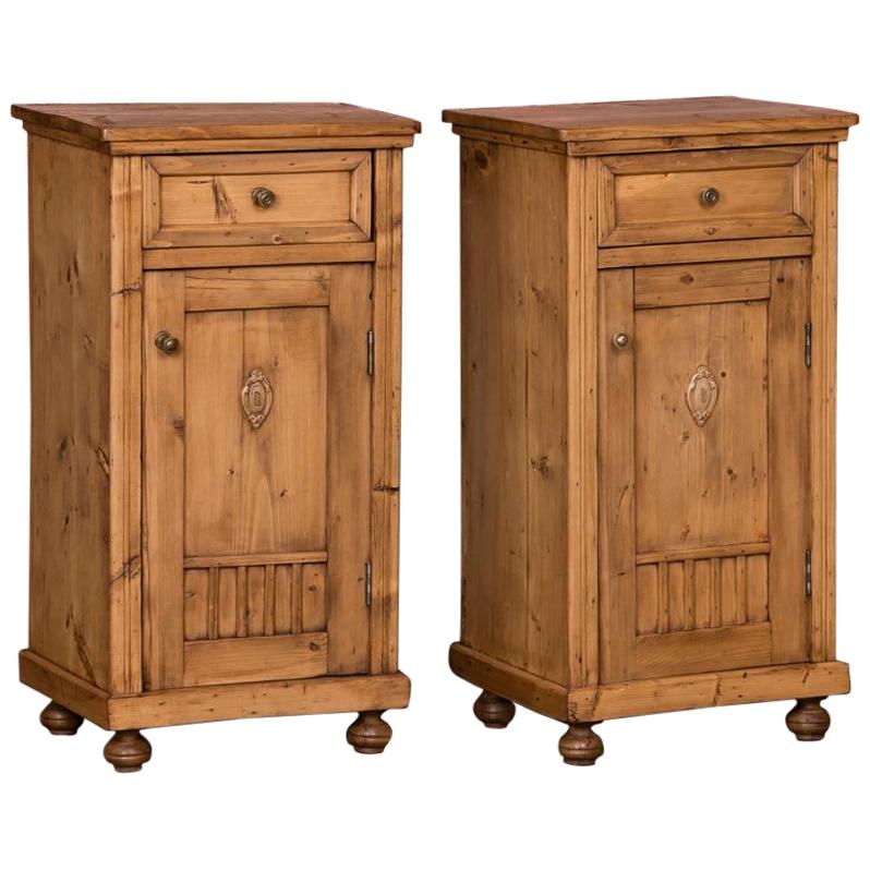 Pair of Antique Country Pine Nightstands