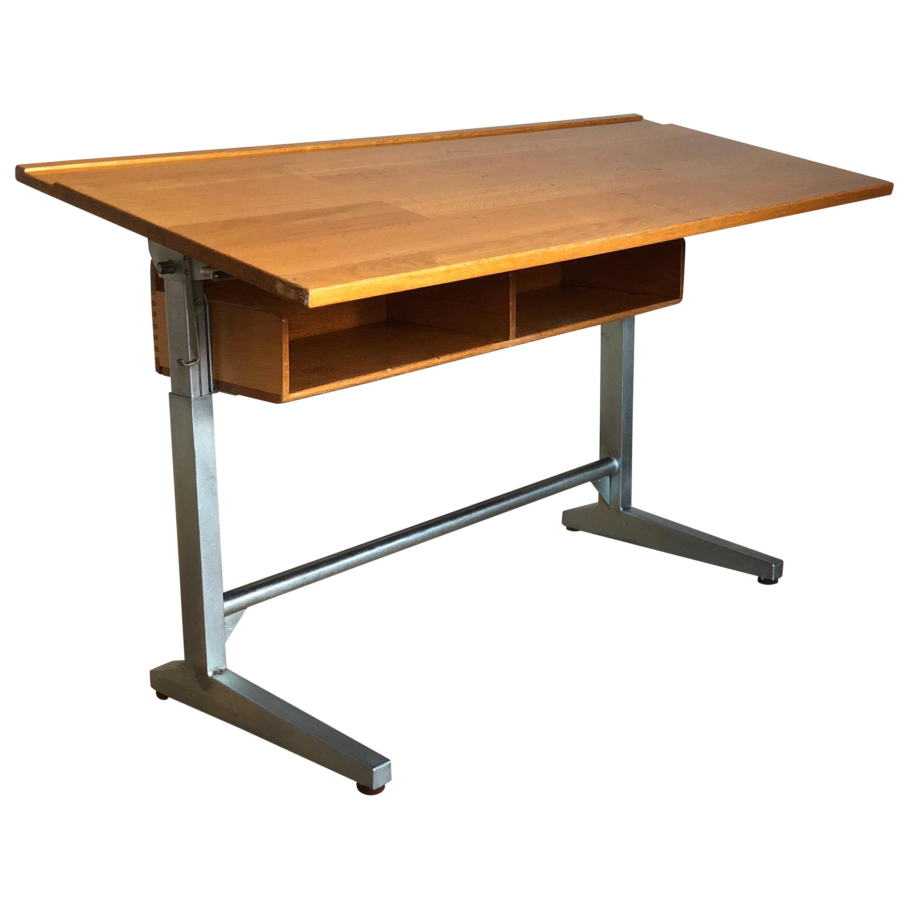 Embru Patent 1989 Swiss Made Authentic School Desk Industrial Office Table