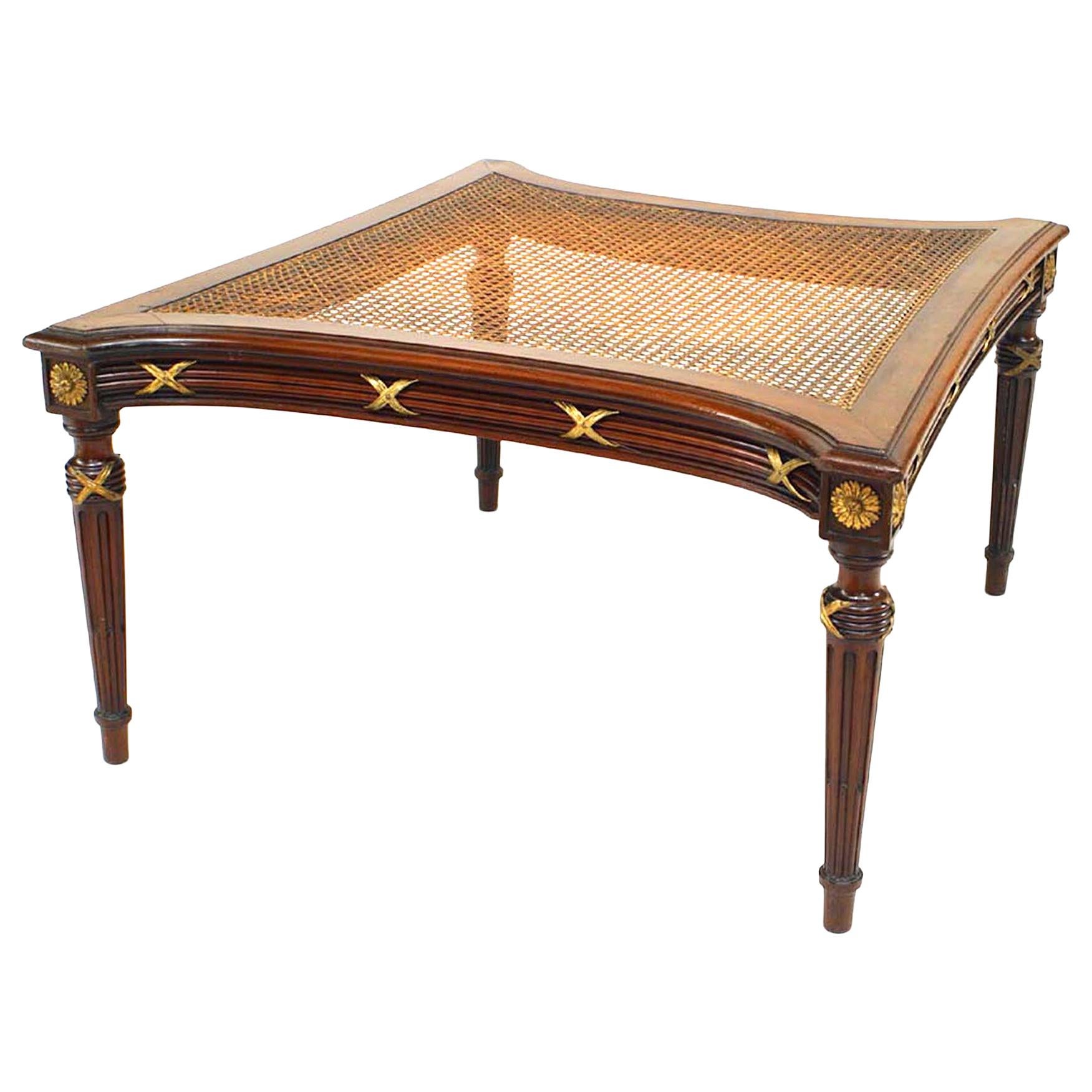 French Louis XVI Style Ormulu Mahogany Ottoman For Sale