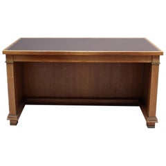 Fine French 1950's Rectangular Mahogany Desk by Jacques Adnet (2 available)