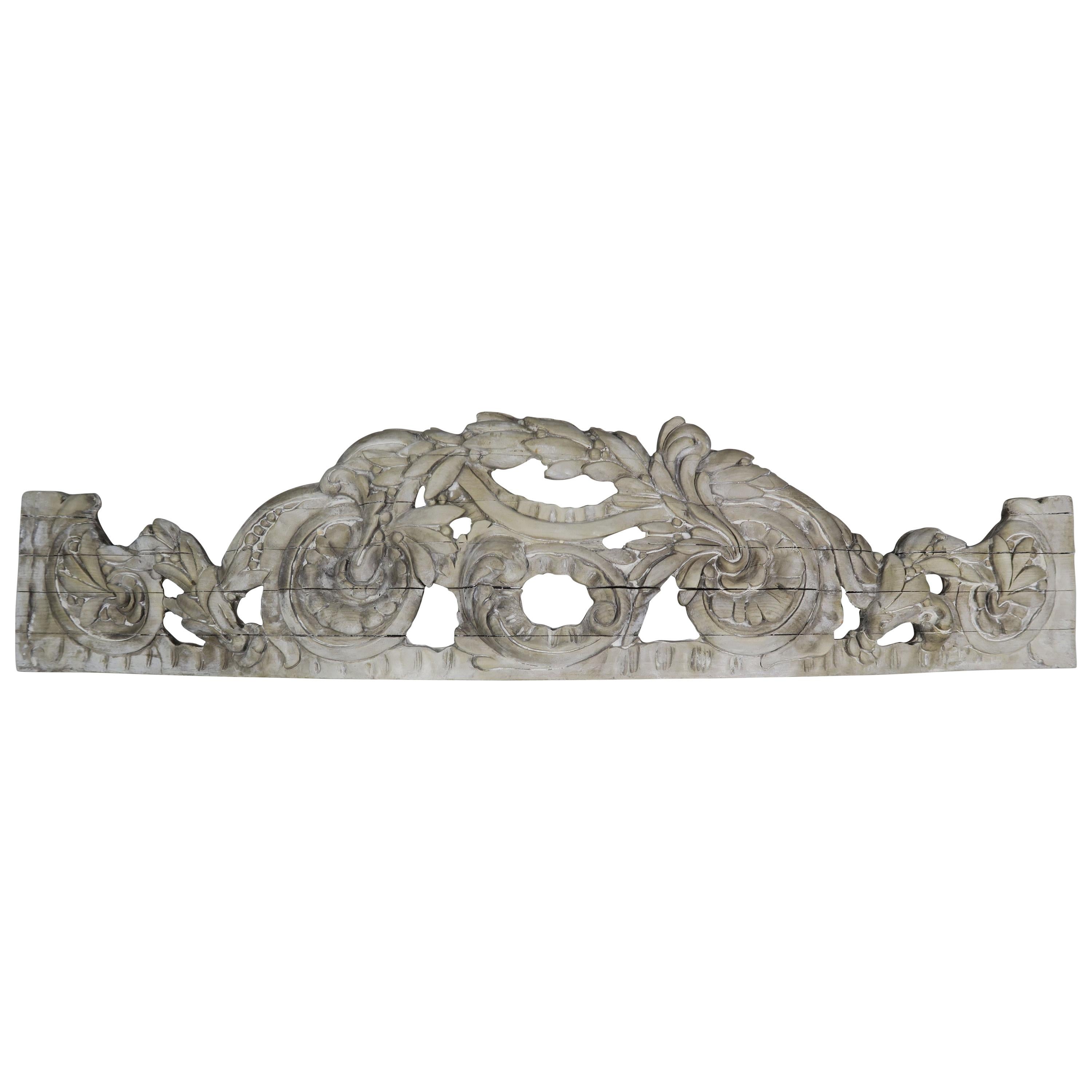 Hand Carved Italian Overdoor Fragment