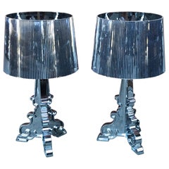 Pair of Silver Table Lamps by Ferruccio Laviani for Kartell, Late 20th Century