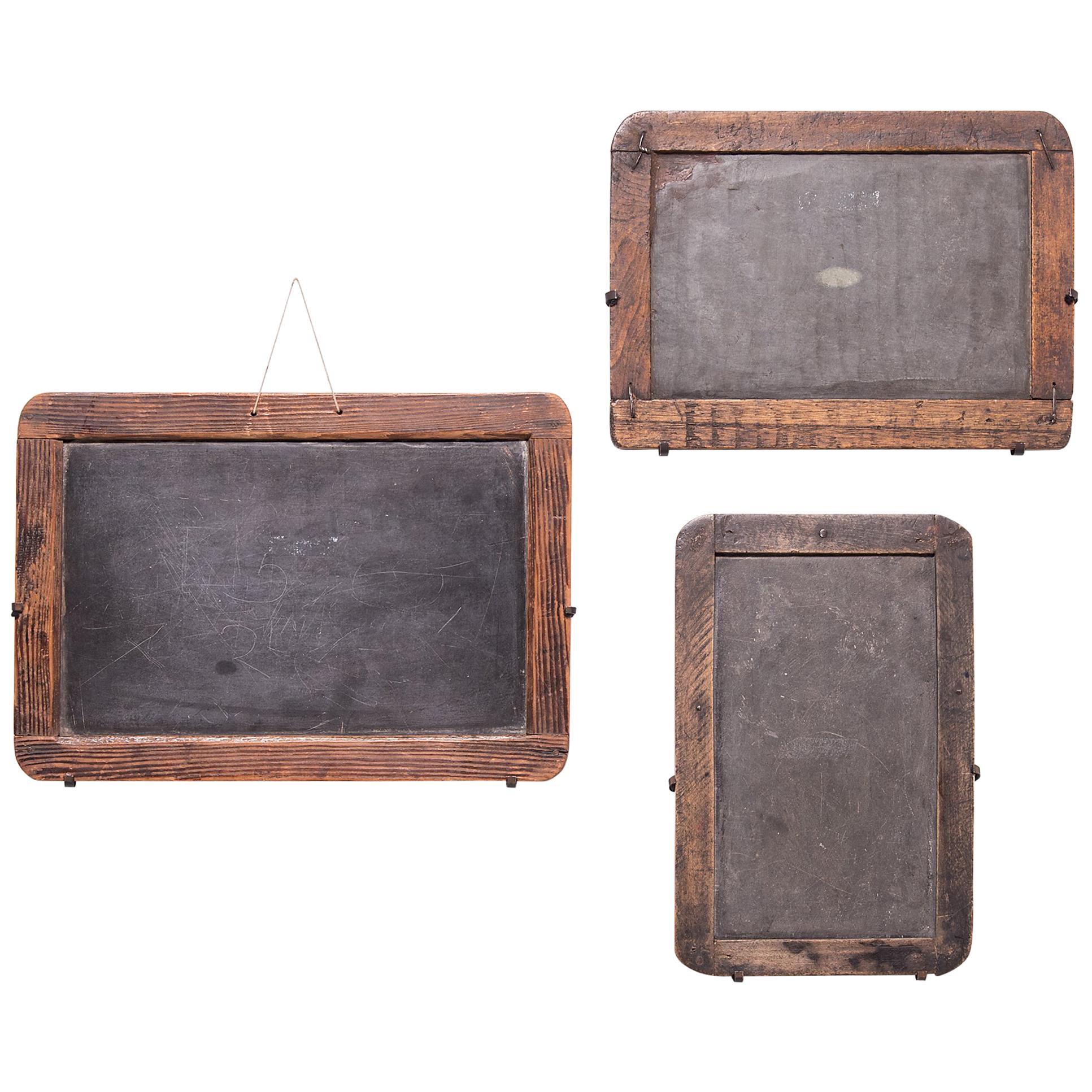 Set of Three Vintage Chinese School House Slate Boards