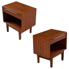 Ib Kofod-Larsen for Fredericia Moblefabrik Teak Nightstand End Table Set