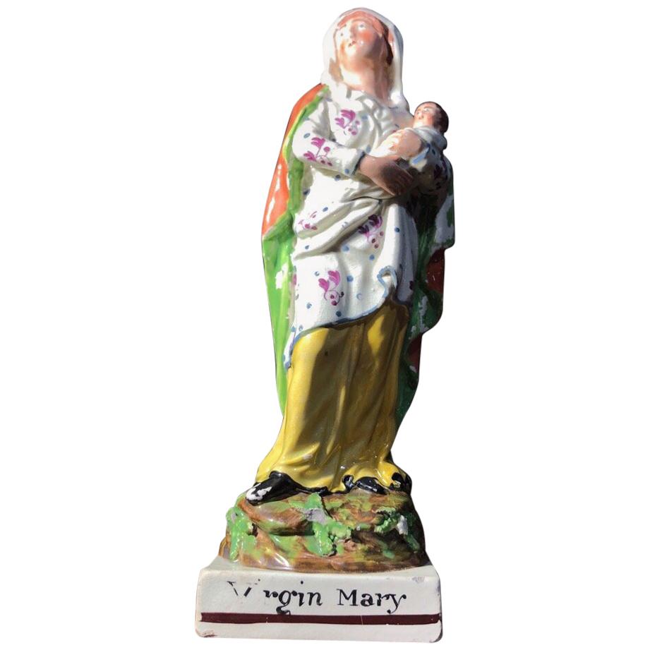 Early Staffordshire Figure of ‘Virgin Mary’ with Child, circa 1810