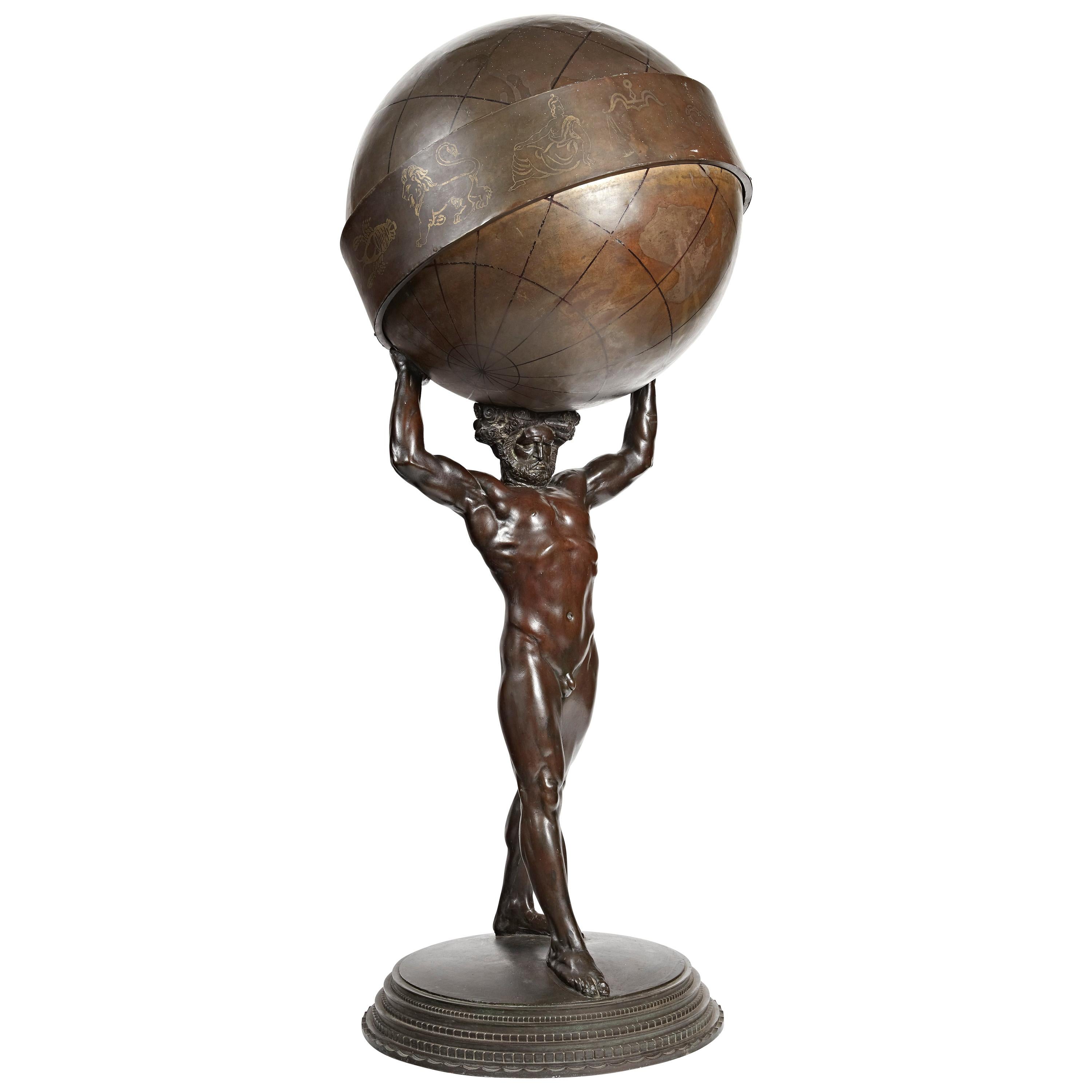 Bronzeskulptur "Atlas" von Max Blondat:: 1925