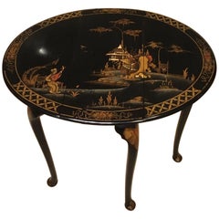 Chinoiserie Lacquered 1920s Drop Leaf Table