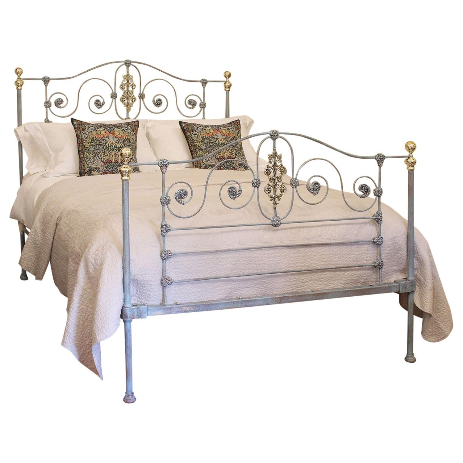 Cast Iron Bed In Blue Verdigris Mk174 At 1stdibs