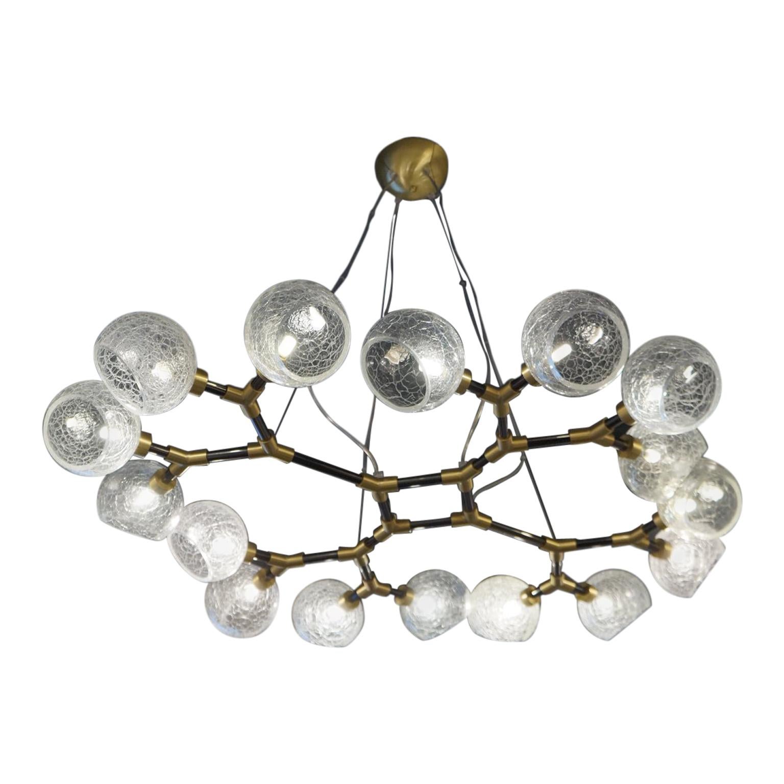 Toso Mid-Century Modern Crystal Murano Glass Chandelier Labyrinth, 1995s For Sale
