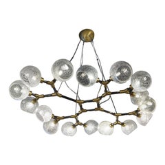 Vintage Toso Mid-Century Modern Crystal Murano Glass Chandelier Labyrinth, 1995s