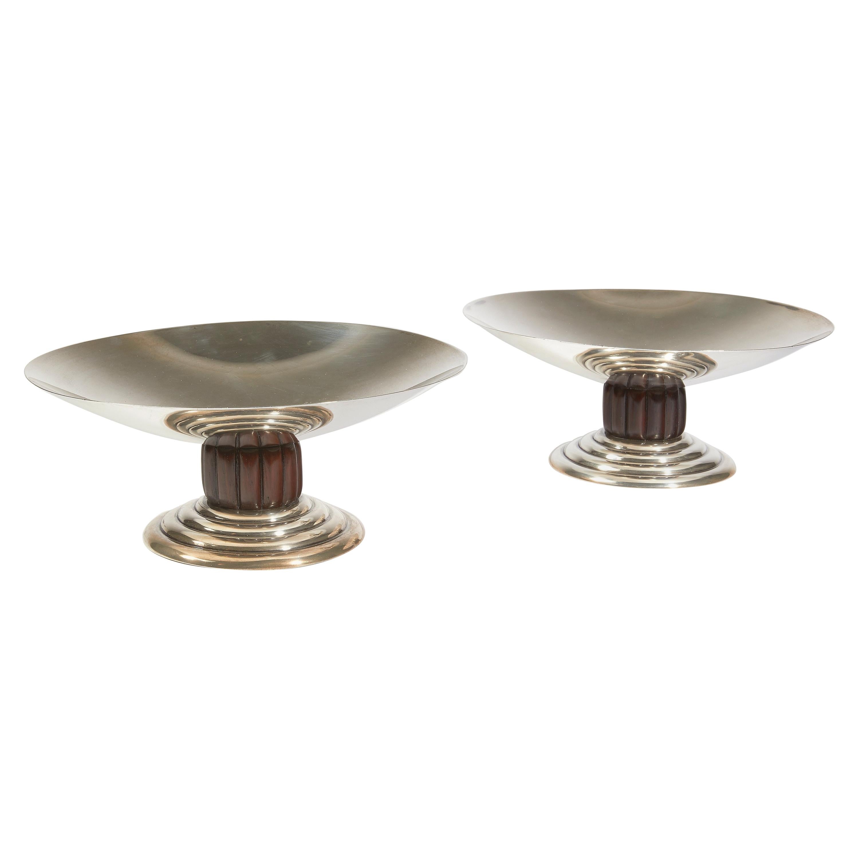 Pair of Silver Compotiers by Jean Puiforcat, circa 1930 For Sale